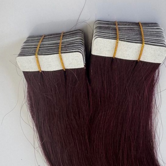 20" Tape-In Hair Extensions 50g Burgundy Wine Red #99J - Picture 2 of 4
